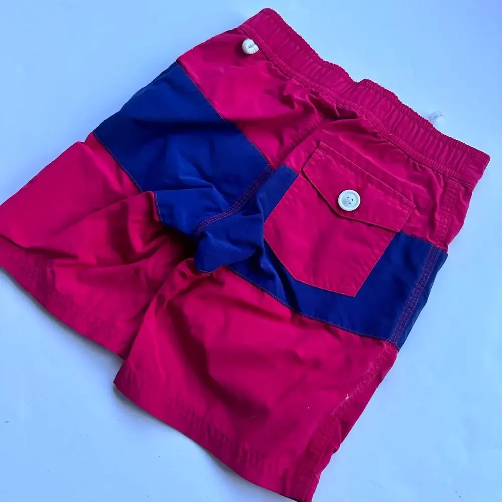 Crewcuts Boys Swim Trunks - Red with Blue Stripes - Size 6